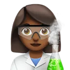 Apple platformu için woman scientist: medium-dark skin tone