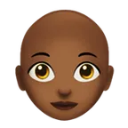 Apple platformu için woman: medium-dark skin tone, bald