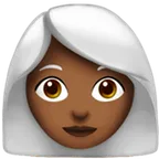 woman: medium-dark skin tone, white hair untuk platform Apple