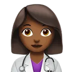 woman health worker: medium-dark skin tone for Apple platform