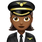 woman pilot: medium-dark skin tone pentru platforma Apple
