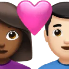 Apple platformon a(z) couple with heart: woman, man, medium-dark skin tone, light skin tone képe