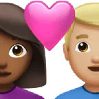 couple with heart: woman, man, medium-dark skin tone, medium-light skin tone für Apple Plattform