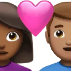 couple with heart: woman, man, medium-dark skin tone, medium skin tone per la piattaforma Apple