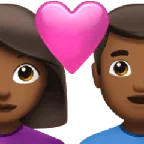 couple with heart: woman, man, medium-dark skin tone für Apple Plattform