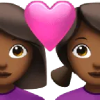 couple with heart: woman, woman, medium-dark skin tone til Apple platform