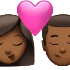 kiss: woman, man, medium-dark skin tone für Apple Plattform