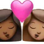 kiss: woman, woman, medium-dark skin tone, medium skin tone für Apple Plattform