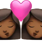 kiss: woman, woman, medium-dark skin tone til Apple platform