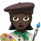 woman artist: dark skin tone untuk platform Apple