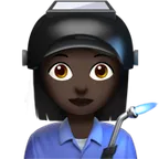 woman factory worker: dark skin tone สำหรับแพลตฟอร์ม Apple