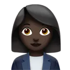 woman office worker: dark skin tone untuk platform Apple