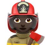 woman firefighter: dark skin tone สำหรับแพลตฟอร์ม Apple