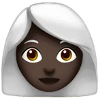 woman: dark skin tone, white hair untuk platform Apple
