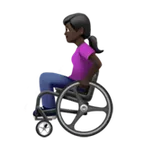 woman in manual wheelchair: dark skin tone til Apple platform