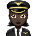 woman pilot: dark skin tone pentru platforma Apple