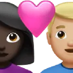 couple with heart: woman, man, dark skin tone, medium-light skin tone für Apple Plattform