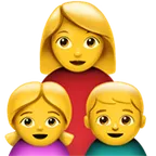 family: woman, girl, boy für Apple Plattform