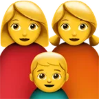 Apple 平台中的 family: woman, woman, boy