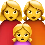 Apple প্ল্যাটফর্মে জন্য family: woman, woman, girl