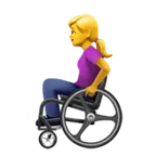 Apple dla platformy woman in manual wheelchair
