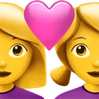 Apple 平台中的 couple with heart: woman, woman