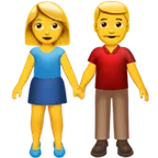 woman and man holding hands עבור פלטפורמת Apple