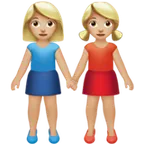 women holding hands: medium-light skin tone per la piattaforma Apple