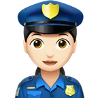 woman police officer: light skin tone for Apple platform