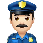 man police officer: light skin tone til Apple platform