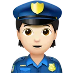 police officer: light skin tone สำหรับแพลตฟอร์ม Apple
