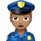 woman police officer: medium skin tone til Apple platform