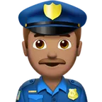 man police officer: medium skin tone per la piattaforma Apple