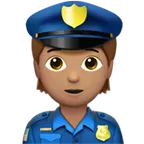 police officer: medium skin tone untuk platform Apple