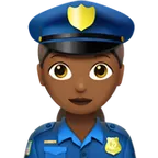 Apple platformu için woman police officer: medium-dark skin tone