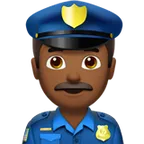 man police officer: medium-dark skin tone for Apple platform