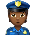 police officer: medium-dark skin tone สำหรับแพลตฟอร์ม Apple