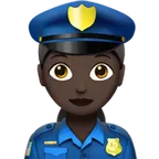Apple platformu için woman police officer: dark skin tone