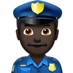 man police officer: dark skin tone til Apple platform