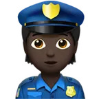 police officer: dark skin tone สำหรับแพลตฟอร์ม Apple