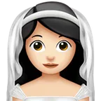 woman with veil: light skin tone for Apple platform