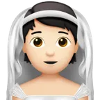person with veil: light skin tone สำหรับแพลตฟอร์ม Apple
