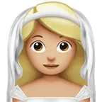 woman with veil: medium-light skin tone pentru platforma Apple