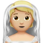 person with veil: medium-light skin tone per la piattaforma Apple