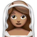 woman with veil: medium skin tone til Apple platform