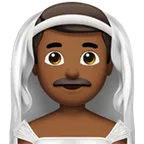 man with veil: medium-dark skin tone für Apple Plattform