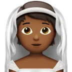 person with veil: medium-dark skin tone สำหรับแพลตฟอร์ม Apple