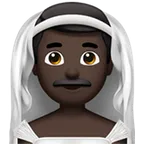 man with veil: dark skin tone for Apple platform