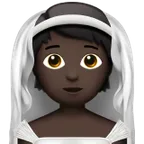 person with veil: dark skin tone สำหรับแพลตฟอร์ม Apple