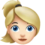 woman: light skin tone, blond hair für Apple Plattform